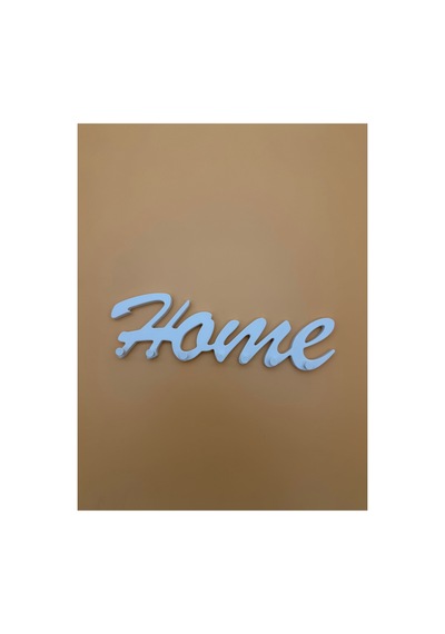 Home Yazı Tasarımlı Dekoratif 7 Bölmeli Anahtarlık Duvar Tipi Modern Askılık Beyaz - 834234567 Beyaz