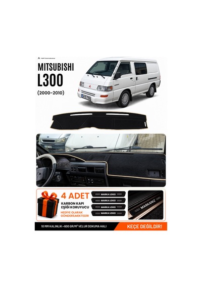 Mıtsubıshı L300 2000-2010 Uyumlu Torpido Örtüsü, Torpido Kılıfı - Siyah Bej
