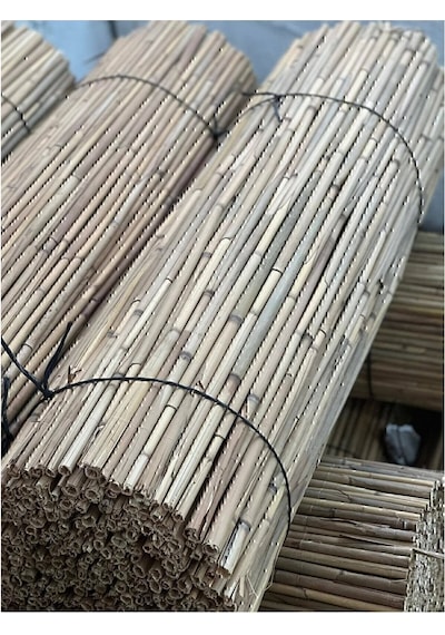 Doğal Kamış Hasır Çit 1m X 5m Doğal Bambu -bahçe Çiti - Gölgelik Hasır -tavan Dekorasyon Turkuaz Tek Ebat 100 X 500 Açık Bej