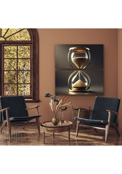 2li Kum Saati Temalı Kanvas Tablo Seti 60x120cm Çok Renkli