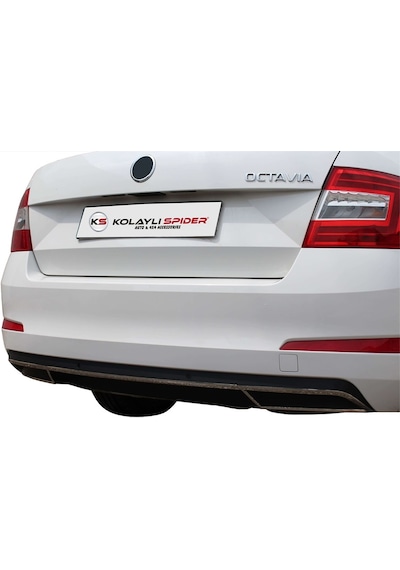 Skoda Octavia A7 Arka Difüzör Çıtası 3 Prç Krom 2013 ve Sonrası