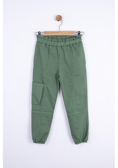 Nk Kids Kız Çocuk Beli Lastikli Cep Detaylı Yumuşak Pantolon-13366-yeşil Yeşil