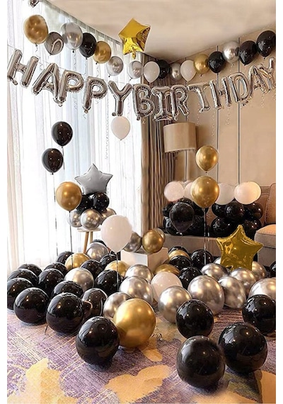 Yetişkin Doğum Günü Işıklı Led Balon Süsleme Parti Dekor Banner Pompa Sevgili Arkadaş Parti Süsleri