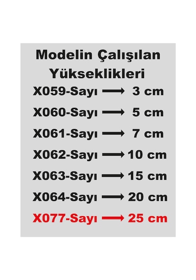 Stencil Rakam Boyama Şablonu X077-sayı Rakam Yüksekliği 25 Cm