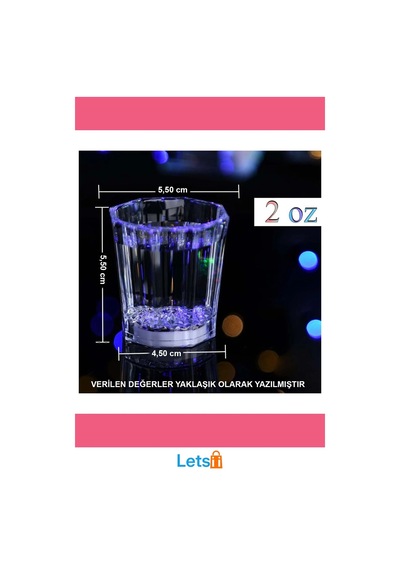 Renkli Led Parlayan Fiber Optik Glow Işıklı Bardak 1 Adet Çok Renkli