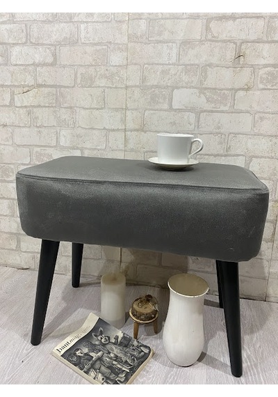 Puf,, Ahşap Siyah Ayak ,ince Zarif ,spor Dikiş, Modern Tasarım ,ş