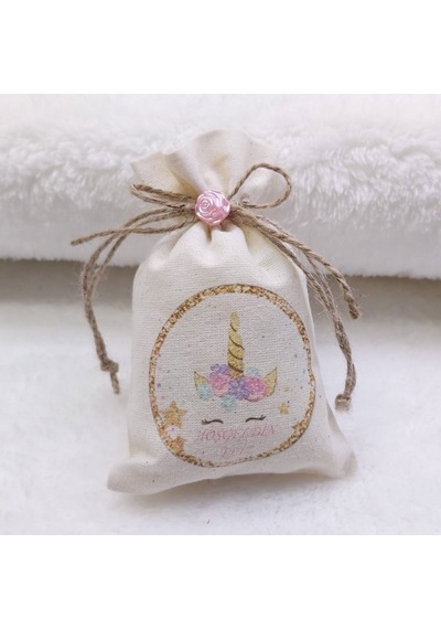 Unicorn Baskılı Lavanta Kesesi Bebek Hediyesi, Bebek Mev(30 Adet)