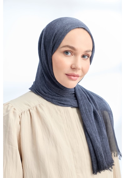 Armanda Organic Touch Ketens Viskoz Şal- 3601 Lacivert
