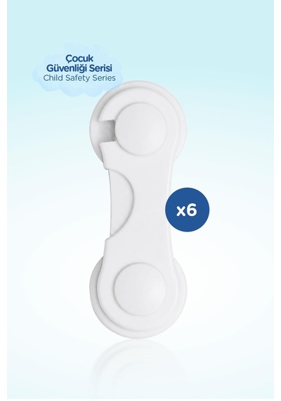 Wee Baby Dolap Kapak Kilidi Bebek Çocuk Güvenlik Kilidi 6 Adet Beyaz