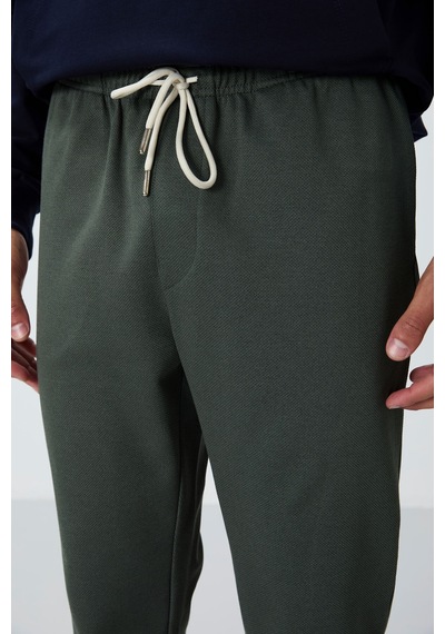 Tommy Life Haki Yüzeyi Dokulu Standart Fit Erkek Eşofman Alt - 82156 Haki