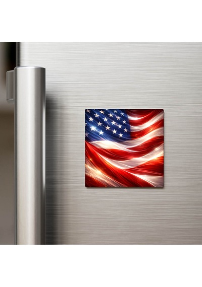 Amerika Birleşik Devletleri United States Abstract Ülke Bayraklı Buzdolap Magneti - 9x9 Cm