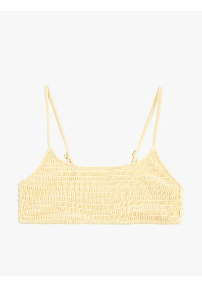 Koton Koton X Sibil Çetinkaya - Klips Kapamalı Dokulu Bralet Bikini Üstü Sarı 6sak10080mm