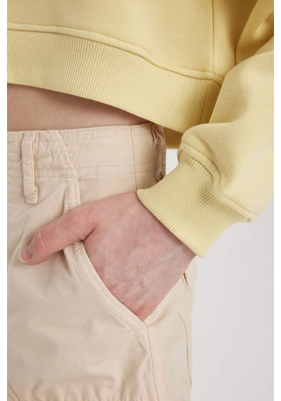 DeFacto Boxy Fit Bisiklet Yaka Baskılı Kalın Sweatshirt C5385AX23CWGN657
