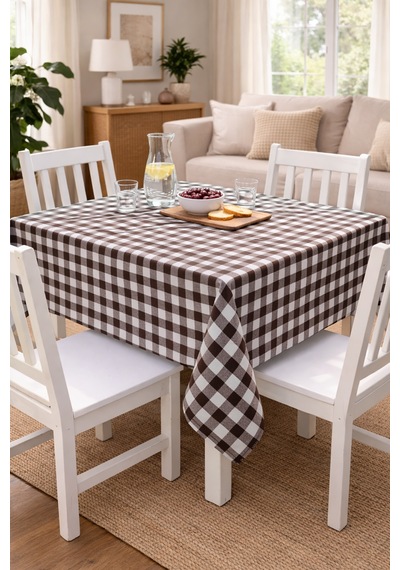 Pötikare Kare Masa Örtüsü 170x170 Cm Yıkanabilir, Leke Tutmaz Balkon, Bahçe, Mutfak Ve Piknik İçin Kahverengi
