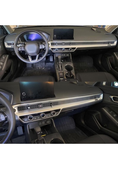 Honda Civic FE1 Göğüslük Kaplama 2 Parça Silver 2022+