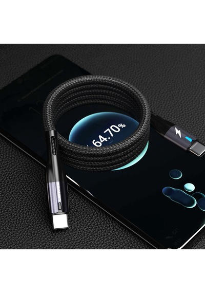 Lenyes LC535 Type-C To Type-C 60 W Hızlı Data Ve Şarj Kablosu 1 M Siyah