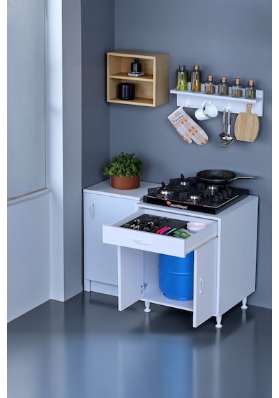Eliusta Mono Duvara Monte 60 Cm Baharat Raflı Ocak Altı Dolap 60x88x48 Cm Tüp Bölmeli Mutfak Ünitesi Beyaz Eliusta Mono Duvara Monte 60 Cm Baharat Raflı Ocak Altı Dolap 60x88x48 Cm Tüp Bölmeli Mutfak Ünitesi Beyaz