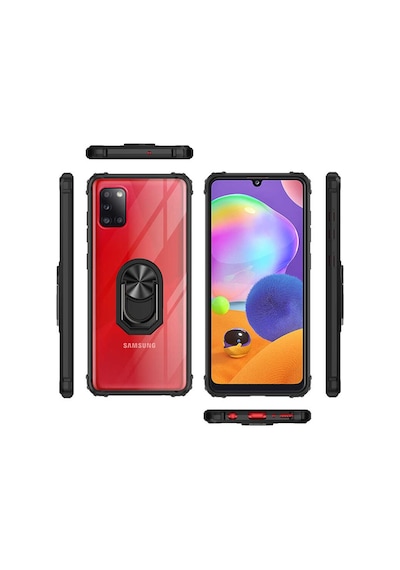 Samsung Galaxy Uyumlu A31 Kilif Seffaf Sararmaz Yüzüklü Mola Kapak 434928051