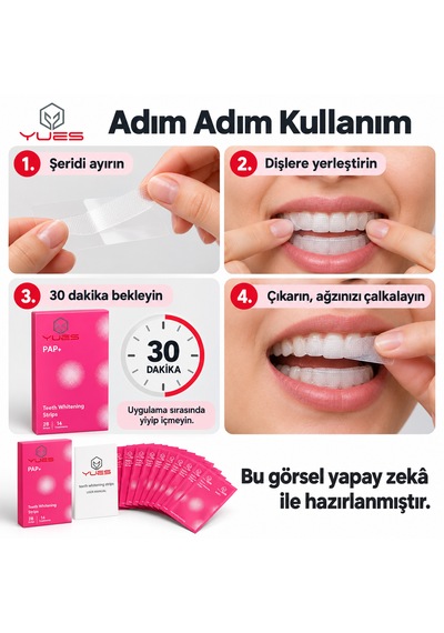 Yues Pap+ Diş Beyazlatma Bandı 28 Şerit 14 Uygulama