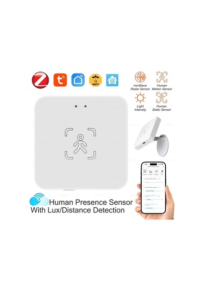Bilteknik Tuya Zigbee Varlık Sensörü 10 Mt Mesafeli Zigbee 3.0 Akıllı Insan Varlığı Sensörü