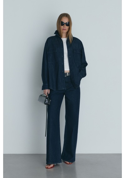 Suud Collection Mavi 88 Oversize Denim Gömlek