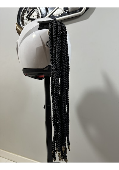 Motor & Motosiklet 3d Baskı Gold Şeytan Boynuzlu Saç Örgülü Kask Dış Aksesuar Diğer