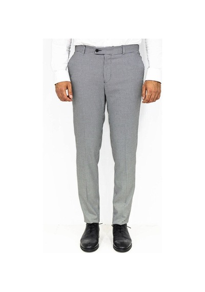 Wessi Kaz Ayağı Desenli Slim Fit Gri Erkek Pantolon Gri