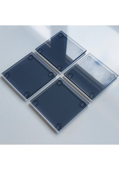 Decorita Cam Bardak Altlığı 4'lü Takım Füme 10 CM x 10 CM Füme