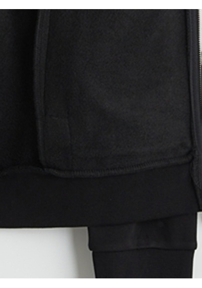 Lcw Vision Siyah Kapüşonlu Erkek Fermuarlı Sweatshirt