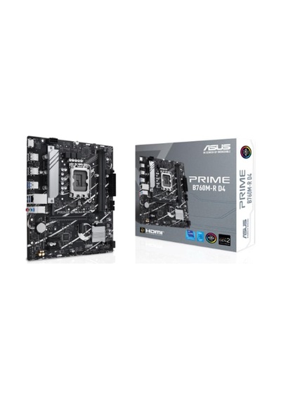Asus Prıme B760m-r D4 Ddr4 5333mhz 1xhdmı 2xm.2 Usb 3.2 Matx 1700p 12. / 13. Ve 14. Nesil İşlemci İ