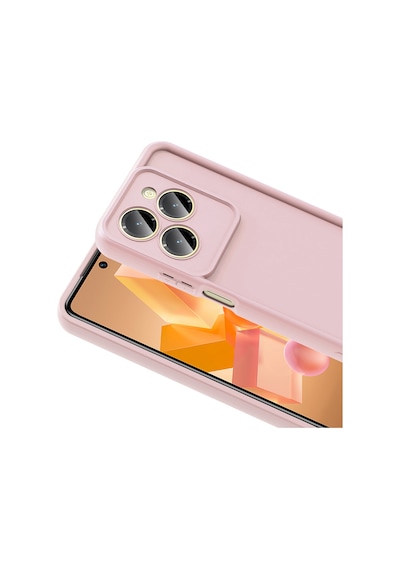 İnfinix Hot 40 Pro Kılıf Kamera Korumalı Ananas Silikon Kapak Pembe