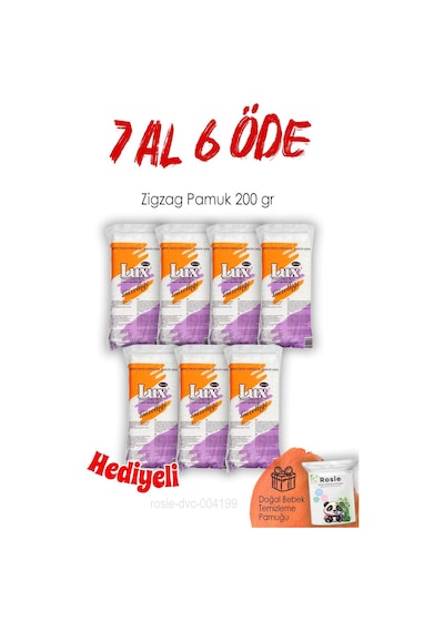 Lux Zigzag Pamuk 200 Gr 7 Al 6 Öde Ve Rosıe