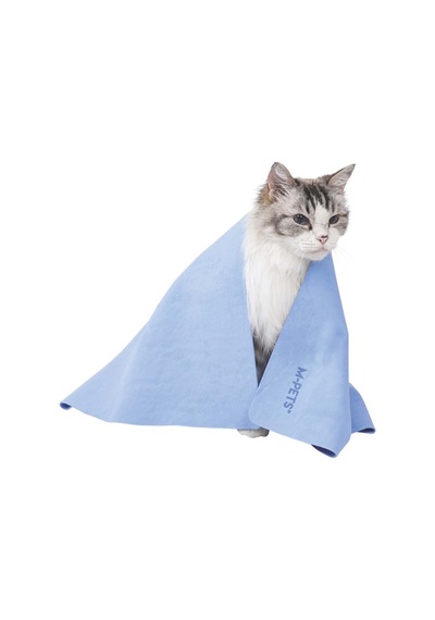 M-pets Bathtıme Kedi Ve Köpekler İçin Hızlı Kuruyan Havlu Blue