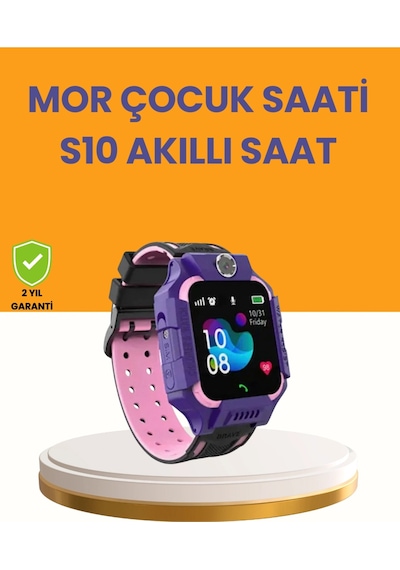 Mey İthalat S10 Mor Akıllı Çocuk Saati Konum Takip Ve Güvenlik Özellikli