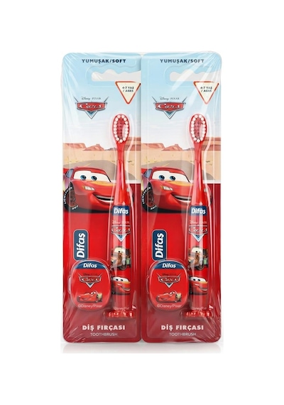 Difaş Cars Yumuşak Kıllı Diş Fırçası 4-7 Yaş 2 Adet
