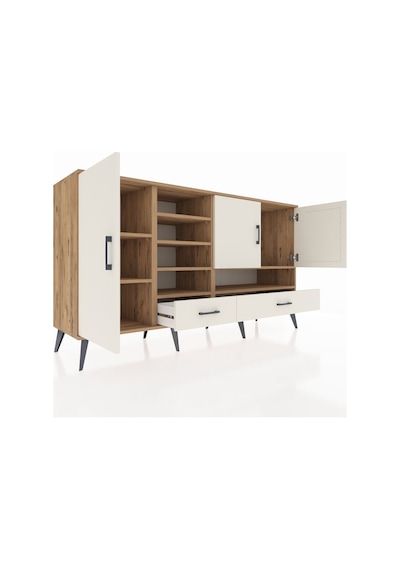 Hyperion Konsol 8 Raflı 2 Çekmeceli 3 Kapaklı 176x44x99 Çam-aytaş Çam-aytaşı