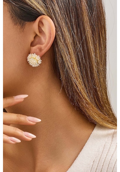 Kristal Taşlı Çiçek Buketi Küpe Beyaz 58482656