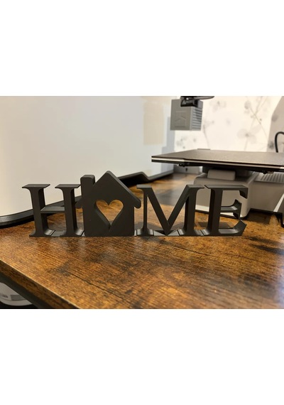 Storeşahin 3d Baskı Kalpli Home Yazılı Dekoratif Masa Süsü Ev Yazısı Raf Ve Konsol Dekoru Siyah Shn0720