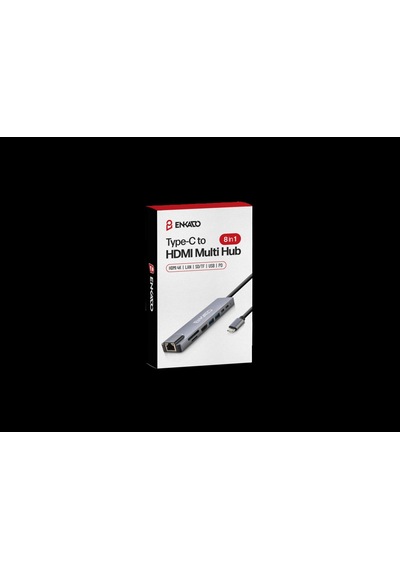 Enkado Ekd-tp42 Type-c To To Hdmı 2pd 2 Usb 2.0 Hdmı 4k + Sd/tf Ethernet 100mbs Multi Hub 1923