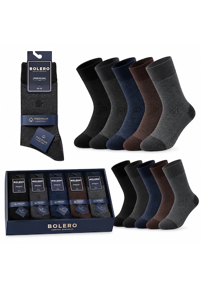 Bolero Erkek 12'li Dikişsiz Premium Pamuk Soket Çorap Karışık