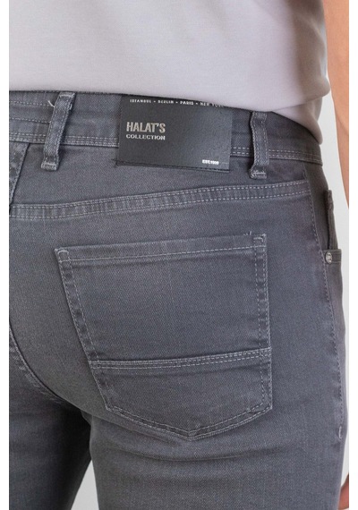 HLT Jeans Erkek Koyu Gri Taşlamalı Slim Fit Likralı Jean Kot Pantolon Jack