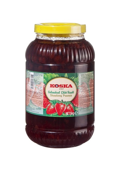 Koska Pet Reçel 5kg Çilek - %35 Meyve İçerikli Kahvaltılık Reçel Tarı