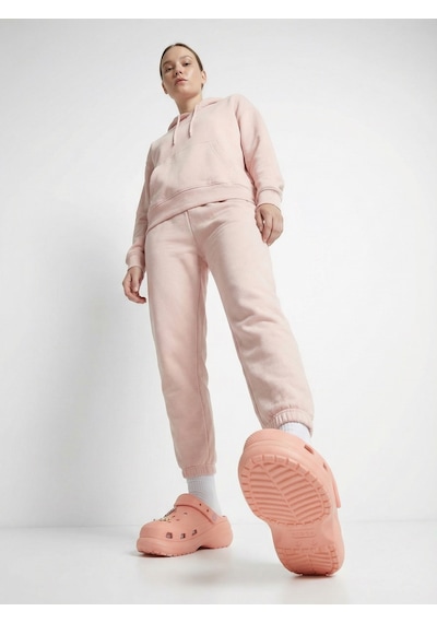 Daytex Pudra Pembe Taşlı Boncuklu Yüksek Taban Eva Kadın Sabo Terlik Sandalet - 2402 Fuşya