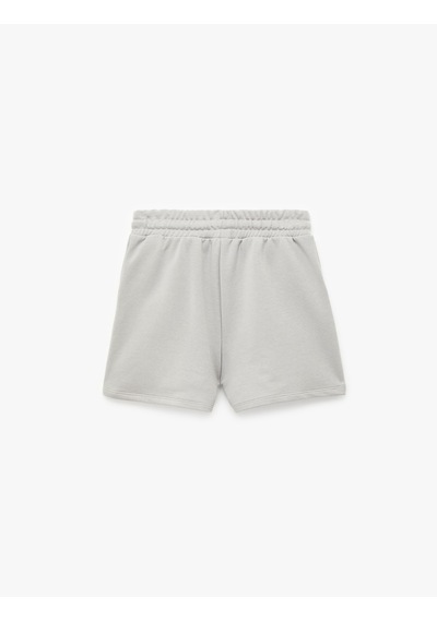 Koton Cepli Beli Bağcıklı Pamuklu Slim Fit Mini Şort Gri 6sal40004ık Gri