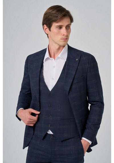 Morven Erkek Lacivert Poliviskon Trend Yelekli Ekoseli Slim Fit Sivri Yaka Takım Elbise 24mc001097200 Lacivert Morven Erkek Lacivert Poliviskon Trend Yelekli Ekoseli Slim Fit Sivri Yaka Takım Elbise 24mc001097200 Lacivert