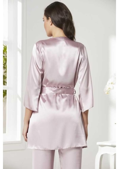 Pierre Cardin Rose Saten 3'lü Pijama Takım 2075 001