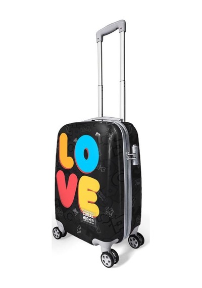 Coral High Renkli Love Desenli Kabin Boy Valiz 50cm 16558 Çok Renkli