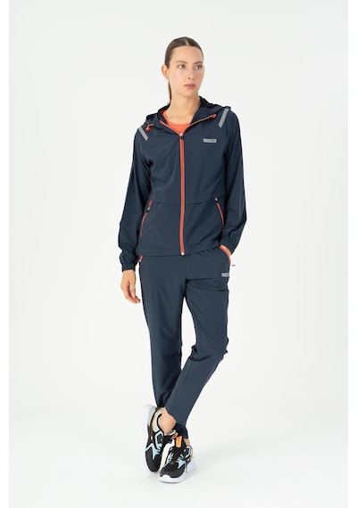 Maraton Regular Kadın Kapüşonlu Açık Lacivert Tracktop Lacivert