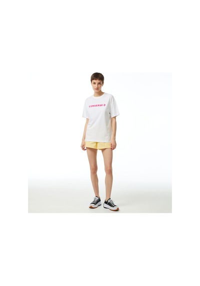 Converse Wordmark Oversize Fit Kadın Beyaz T-shirt