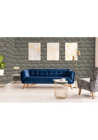 Tropicano Modern Kuş Tüyü Desenli Duvar Kağıdı 9913-5, Kahverengi Ce, Iso 9001, Iso 10002